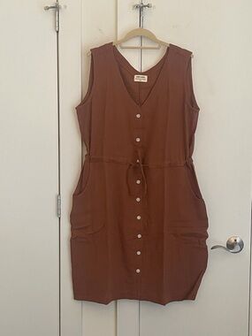 Free Label sleeveless Daisy dress - rust cotton gauze